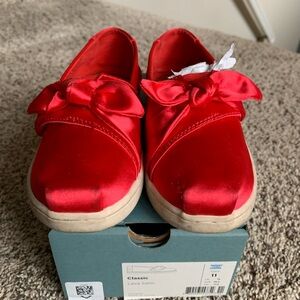 Elegant Red Satin Kids Dress Shoes